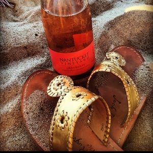 Jack Rogers gold sandals